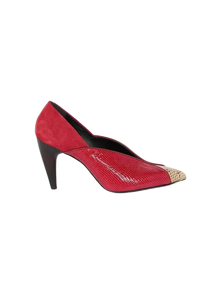 Isabel Marant Women's Luza 90MM Leather-Velvet Pumps - Scarlet Red Sahara | Image 1 Isabel Marant Women's Luza 90MM Leather-Velvet Pumps - Scarlet Red Sahara | Image 1