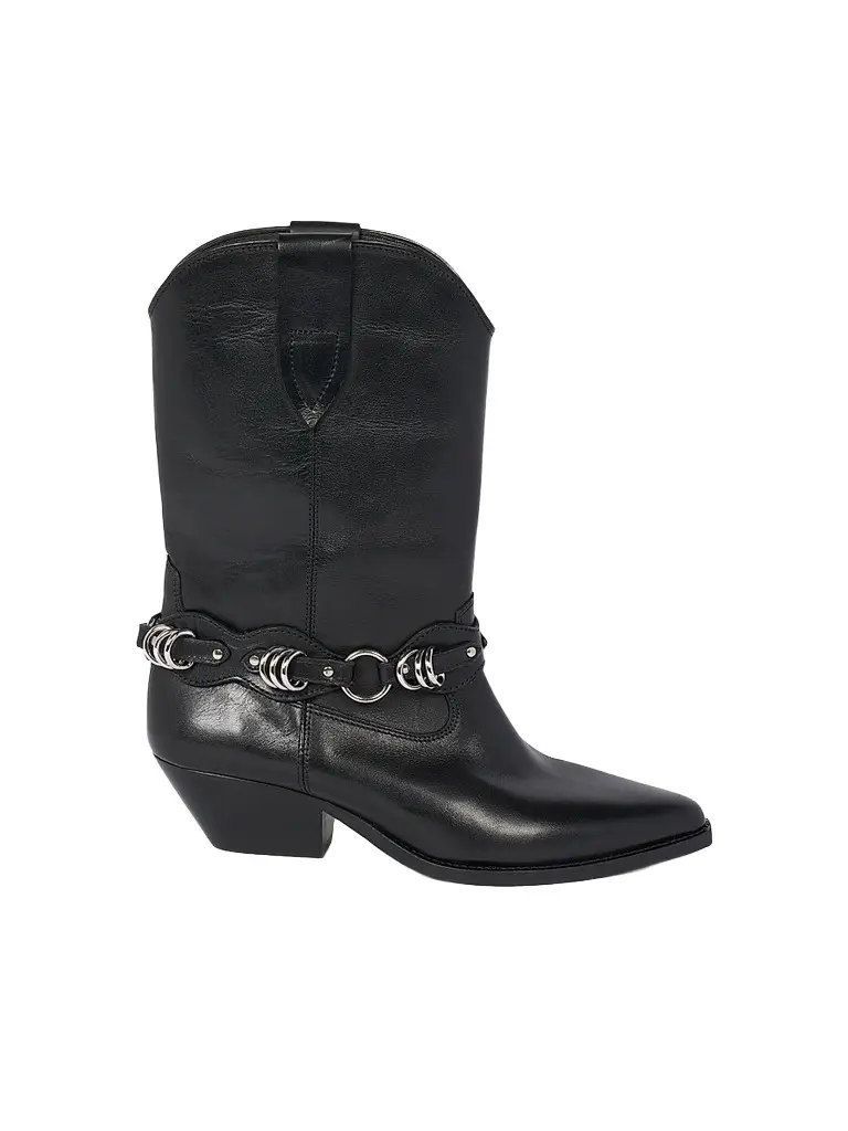 Isabel Marant Women's Duerto 40MM Leather Cowboy Boots - Black | Image 1 Isabel Marant Women's Duerto 40MM Leather Cowboy Boots - Black | Image 1