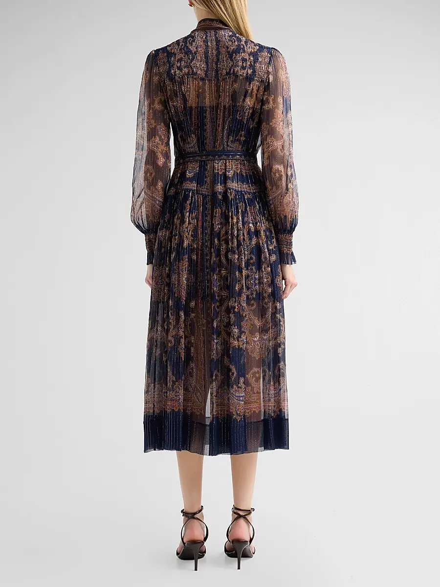 Self-Portrait Women's Printed Georgette Midi Dress | Thumbnail 3 Self-Portrait Women's Printed Georgette Midi Dress | Thumbnail 3