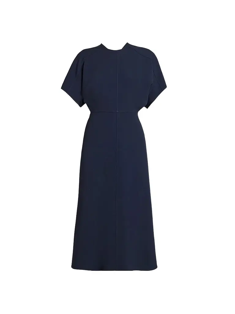 Victoria Beckham Women's Eleanor Midi Dress - Ink | Image 1 Victoria Beckham Women's Eleanor Midi Dress - Ink | Image 1