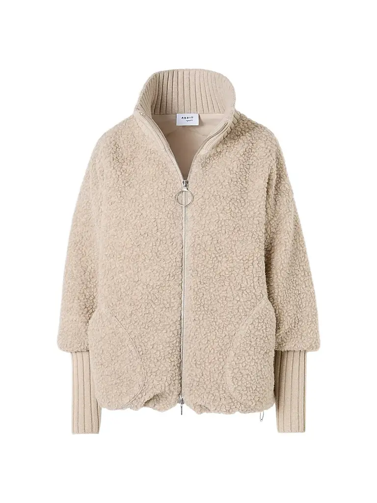 Akris punto Women's Bouclé Fleece Relaxed-Fit Coat - Oat | Image 1 Akris punto Women's Bouclé Fleece Relaxed-Fit Coat - Oat | Image 1