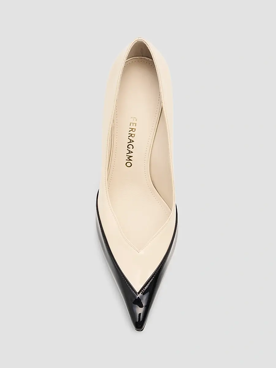 Ferragamo Women's Varina 90MM Two-Tone Patent Leather Pumps | Thumbnail 5 Ferragamo Women's Varina 90MM Two-Tone Patent Leather Pumps | Thumbnail 5