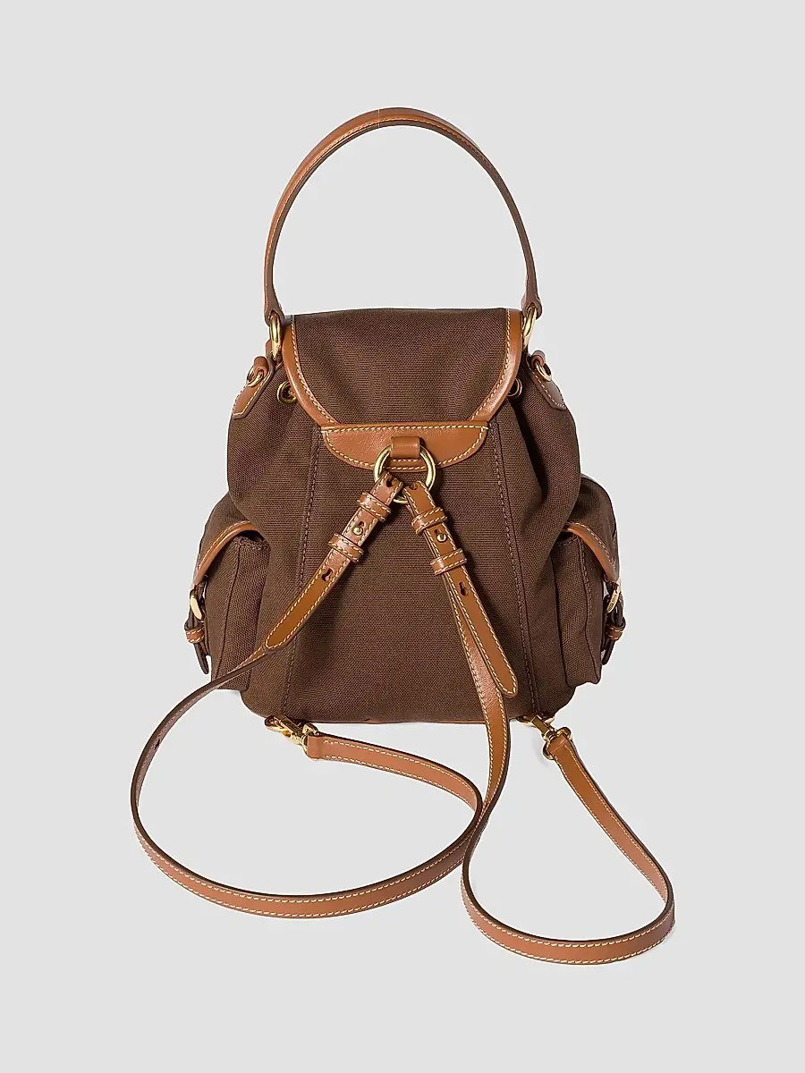 Miu Miu Women's Canvas and Leather Backpack | Thumbnail 4 Miu Miu Women's Canvas and Leather Backpack | Thumbnail 4