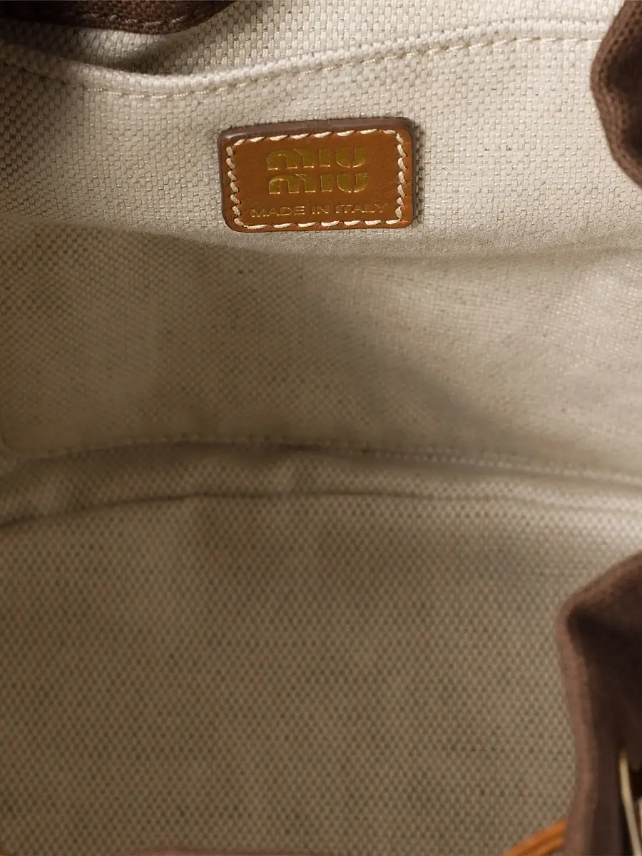 Miu Miu Women's Canvas and Leather Backpack | Thumbnail 6 Miu Miu Women's Canvas and Leather Backpack | Thumbnail 6