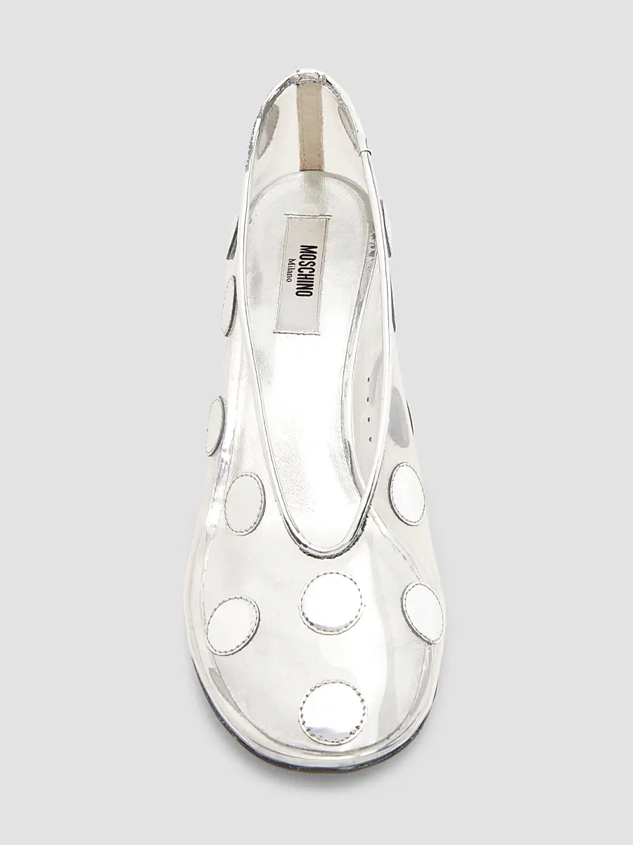 MOSCHINO Women's Duck 55MM Transparent Polka Dot Pumps | Thumbnail 4 MOSCHINO Women's Duck 55MM Transparent Polka Dot Pumps | Thumbnail 4