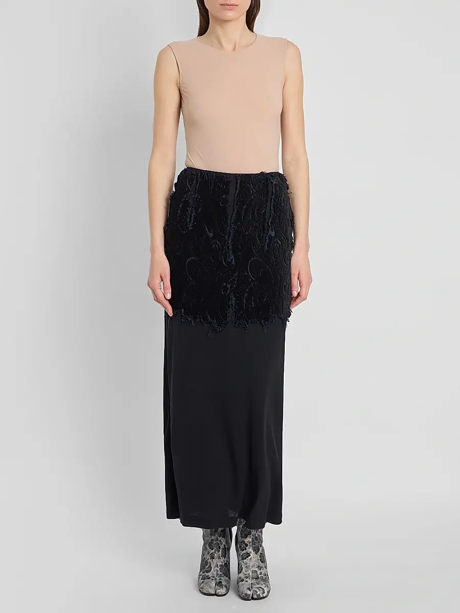 Maison Margiela Women's Textured Paisley Maxi Skirt | Thumbnail 2