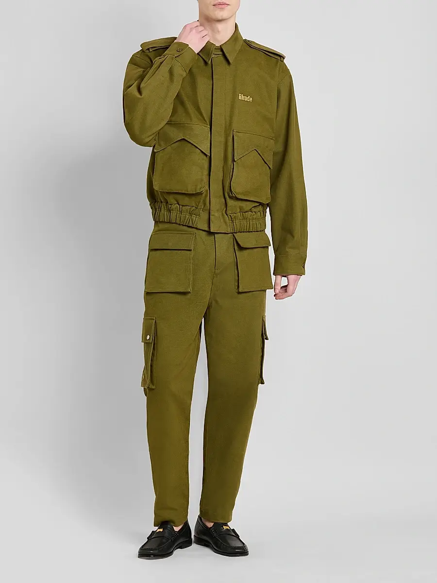 Rhude Men's Logo Cotton Pilot Jacket | Thumbnail 2 Rhude Men's Logo Cotton Pilot Jacket | Thumbnail 2