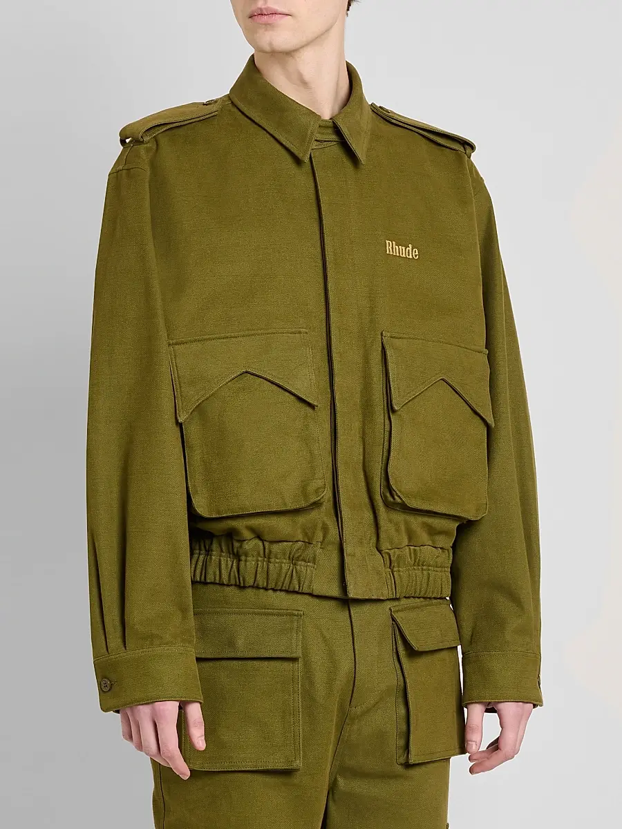Rhude Men's Logo Cotton Pilot Jacket | Thumbnail 4 Rhude Men's Logo Cotton Pilot Jacket | Thumbnail 4