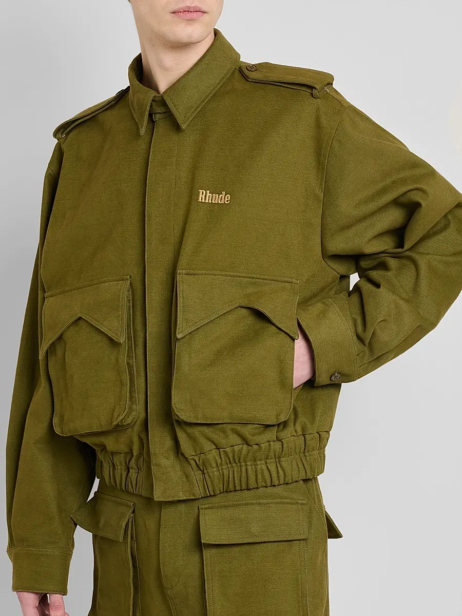 Rhude Men's Logo Cotton Pilot Jacket | Thumbnail 5 Rhude Men's Logo Cotton Pilot Jacket | Thumbnail 5
