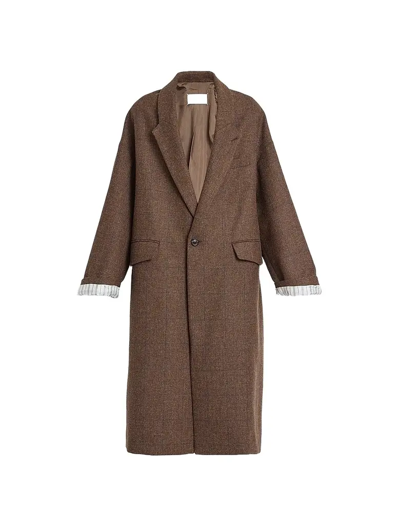 Maison Margiela Women's Cocooning Oversized Windowpane Check Coat - Brown | Image 1 Maison Margiela Women's Cocooning Oversized Windowpane Check Coat - Brown | Image 1