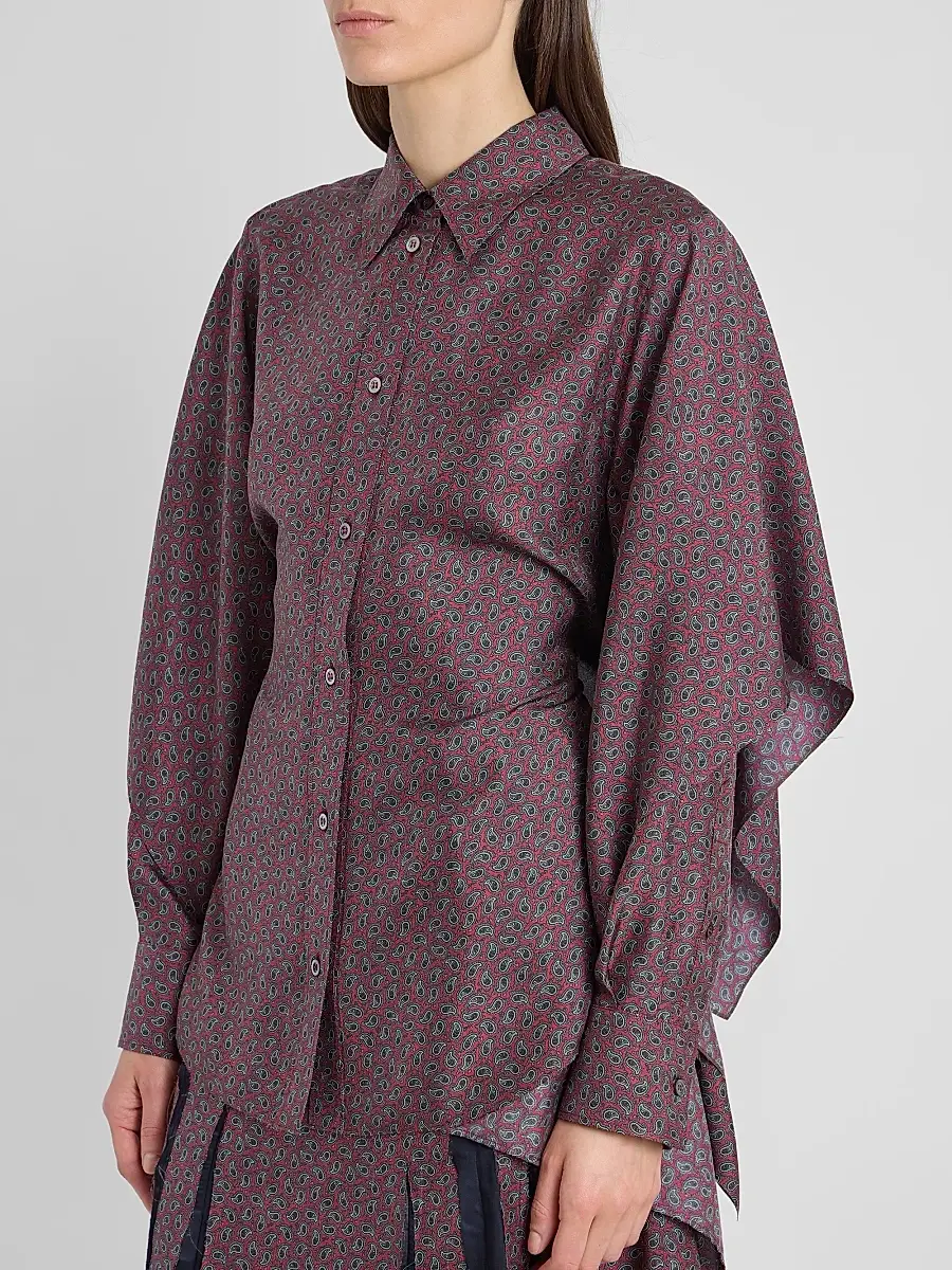 Maison Margiela Women's Micro-Paisley Drawstring Shirt | Thumbnail 5 Maison Margiela Women's Micro-Paisley Drawstring Shirt | Thumbnail 5