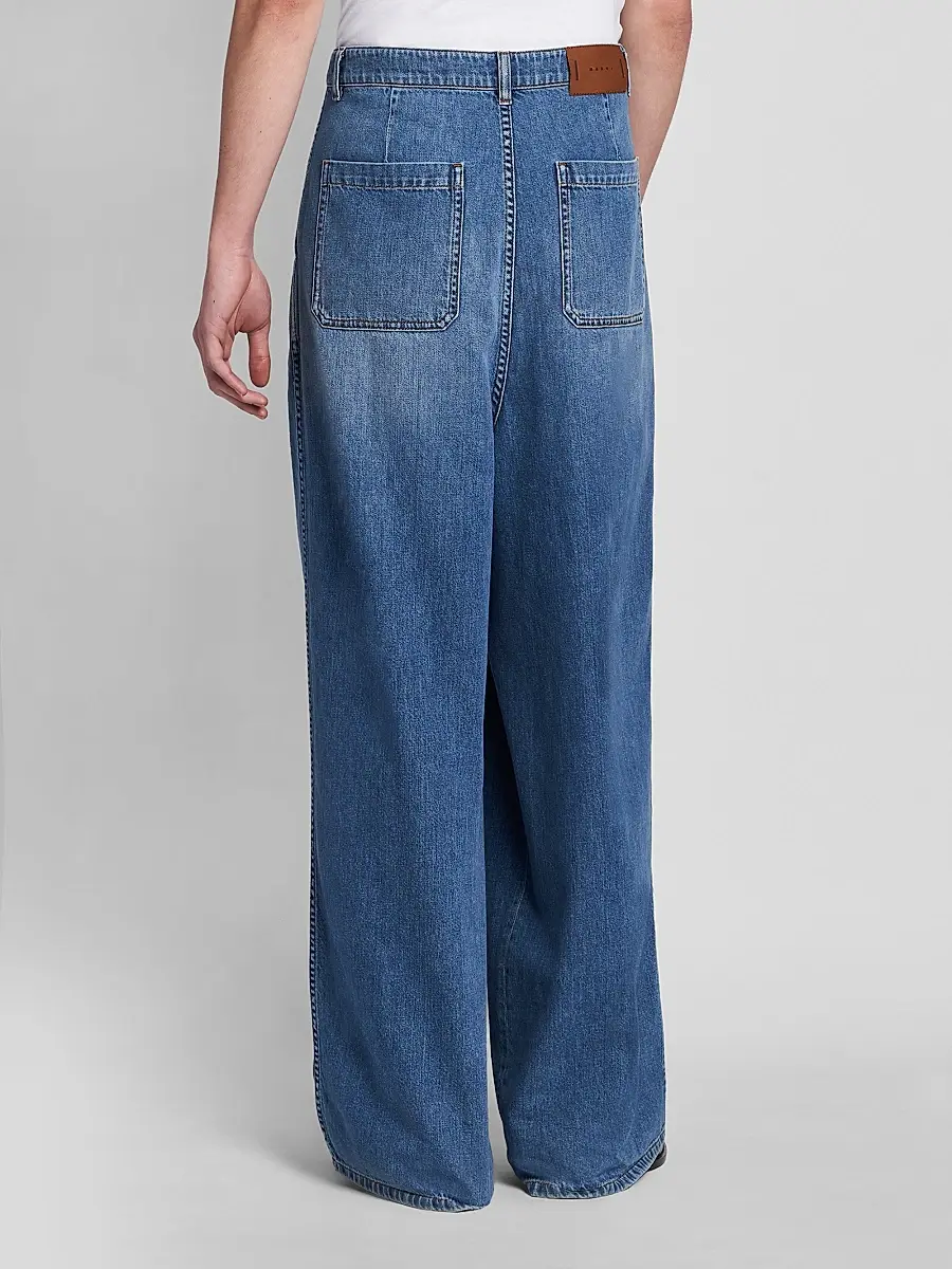 Marni Men's Pleated-Front High-Rise Wide-Leg Jeans | Thumbnail 3 Marni Men's Pleated-Front High-Rise Wide-Leg Jeans | Thumbnail 3