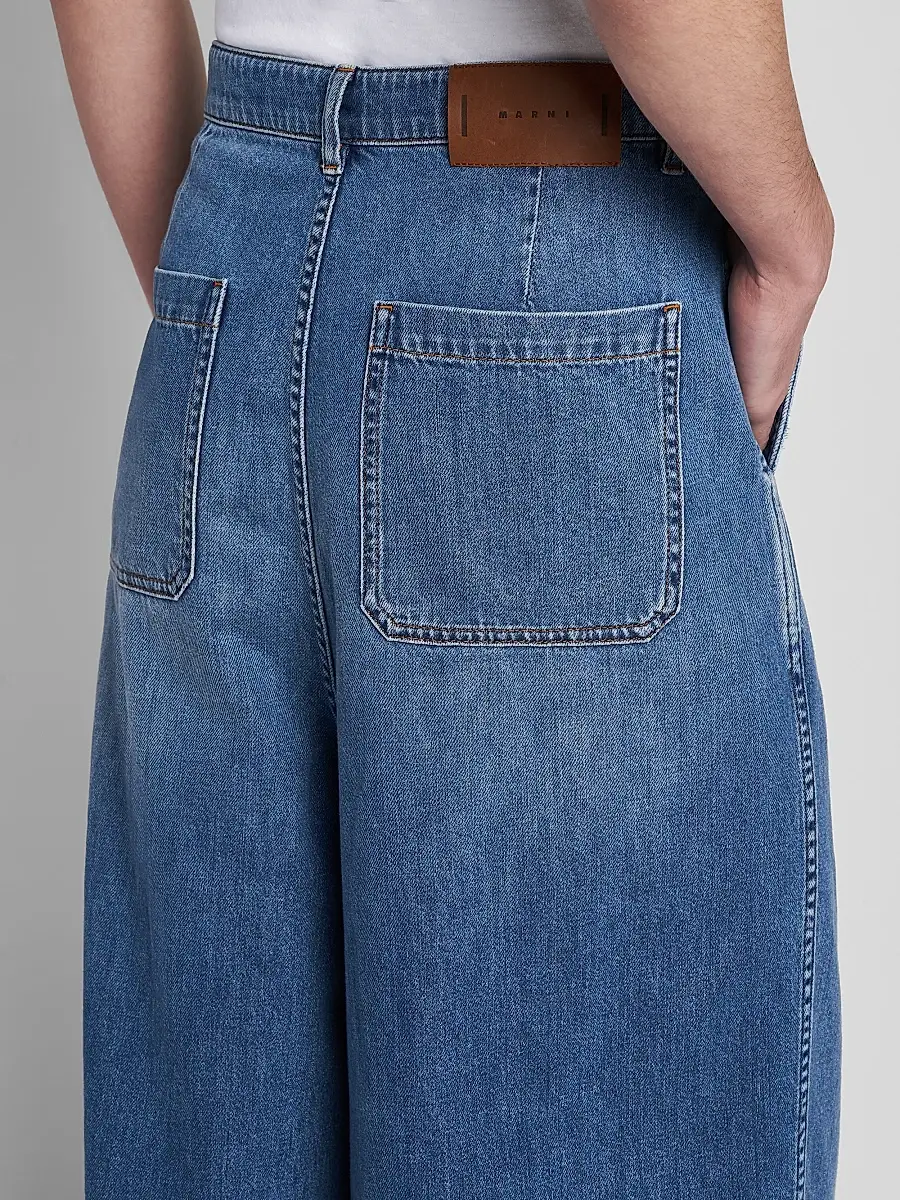 Marni Men's Pleated-Front High-Rise Wide-Leg Jeans | Thumbnail 5 Marni Men's Pleated-Front High-Rise Wide-Leg Jeans | Thumbnail 5