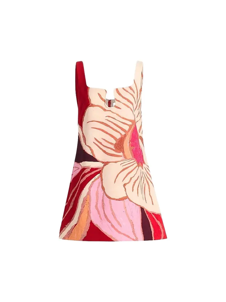 ACLER Women's Femme Fatale Llewellyn Floral Linen-Blend Mini Dress - Rouge Eclipse - Size 12 | Image 1 ACLER Women's Femme Fatale Llewellyn Floral Linen-Blend Mini Dress - Rouge Eclipse - Size 12 | Image 1
