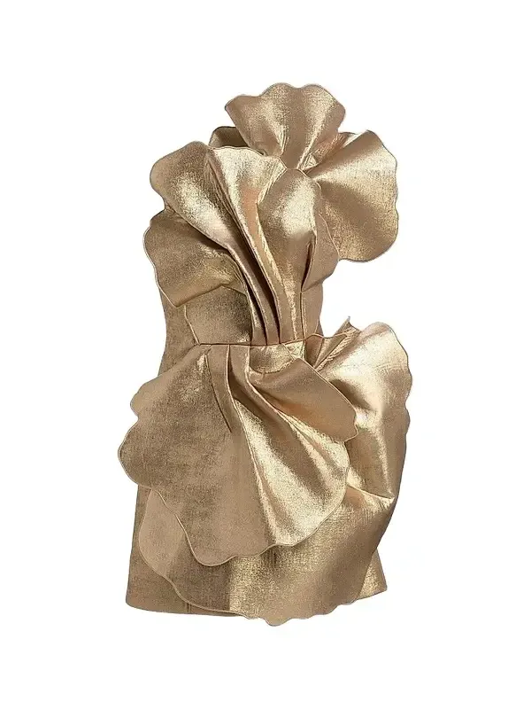 Women's Oakenzale 3D Metallic One-Shoulder Mini Dress Women's Oakenzale 3D Metallic One-Shoulder Mini Dress