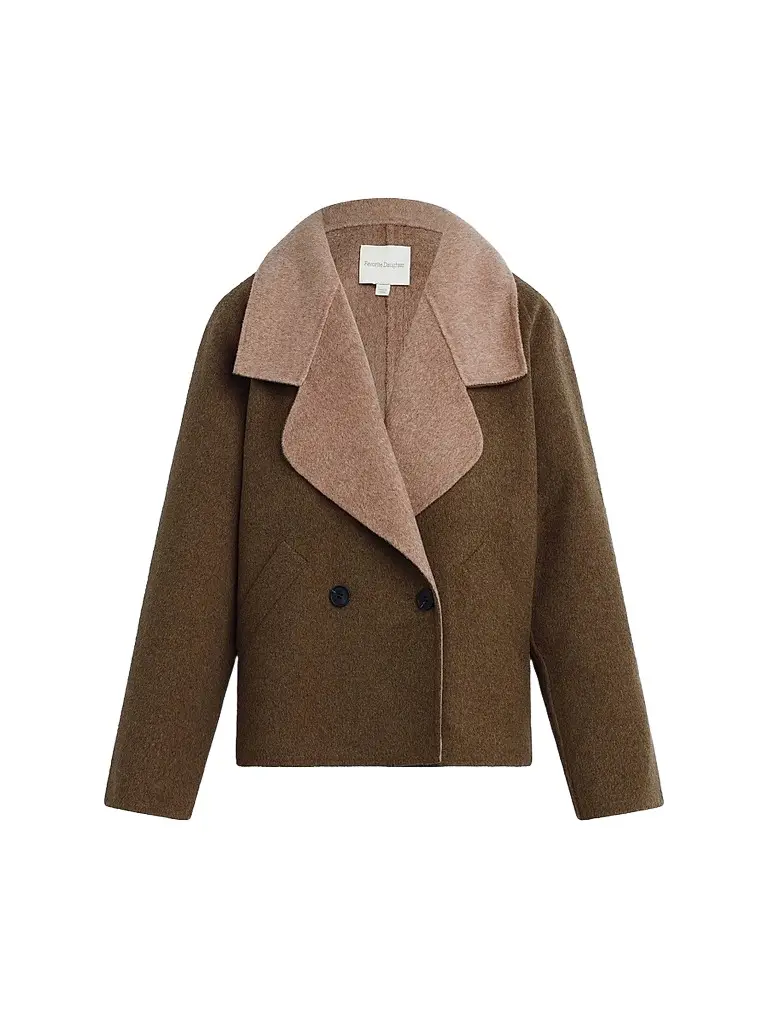 Favorite Daughter Women's The Cameron Two-Tone Coat - Stone | Image 1 Favorite Daughter Women's The Cameron Two-Tone Coat - Stone | Image 1