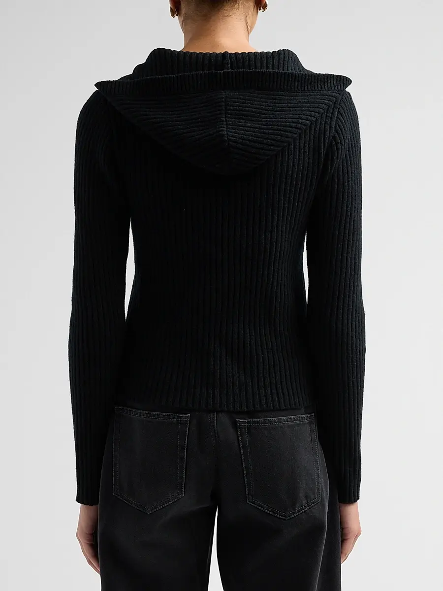 R13 Women's Ribbed Hooded Skinny Cardigan | Thumbnail 3 R13 Women's Ribbed Hooded Skinny Cardigan | Thumbnail 3