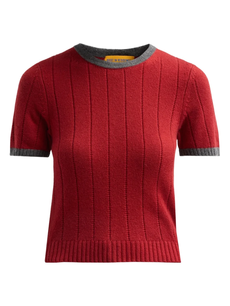 Guest In Residence Women's Rib Ringer Cashmere T-Shirt