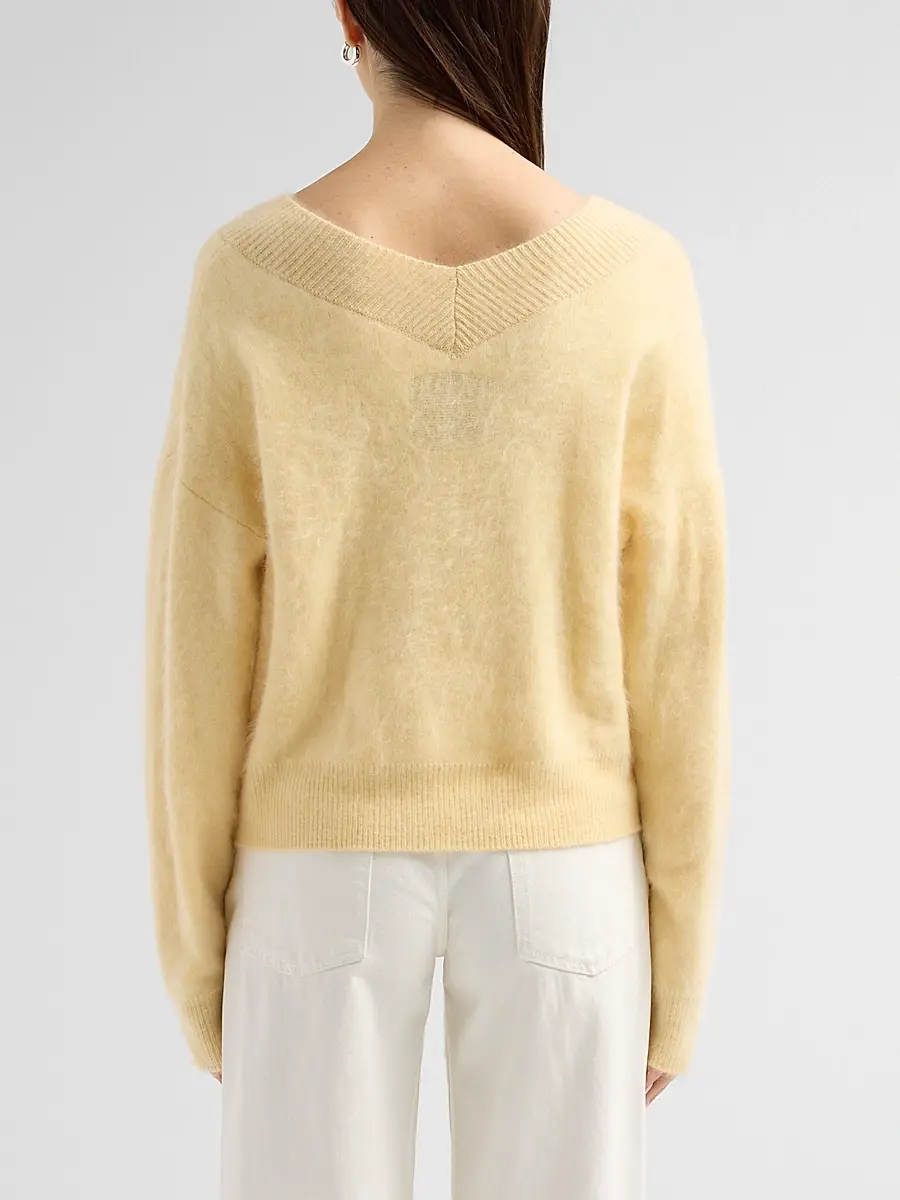 Guest In Residence Women's Grizzly Double V Cashmere Sweater | Thumbnail 3 Guest In Residence Women's Grizzly Double V Cashmere Sweater | Thumbnail 3