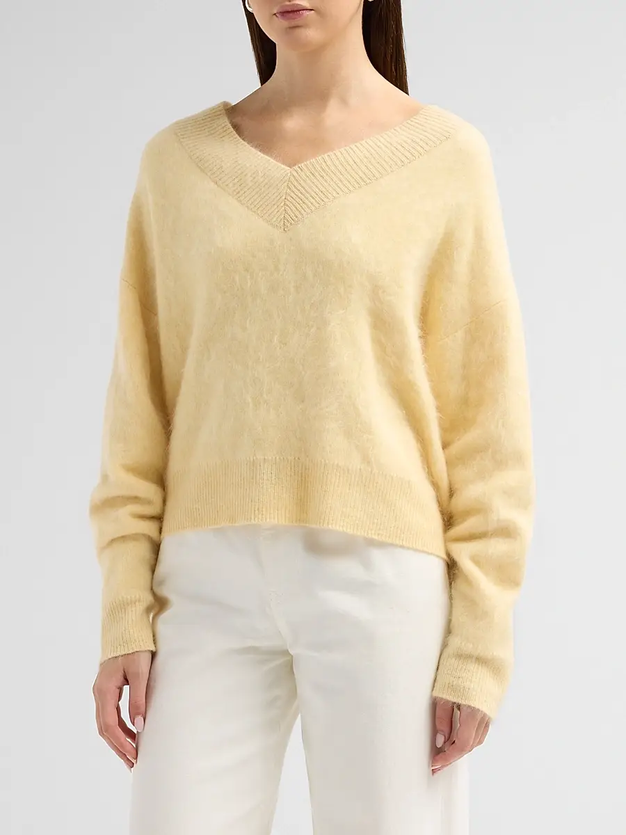Guest In Residence Women's Grizzly Double V Cashmere Sweater | Thumbnail 4 Guest In Residence Women's Grizzly Double V Cashmere Sweater | Thumbnail 4