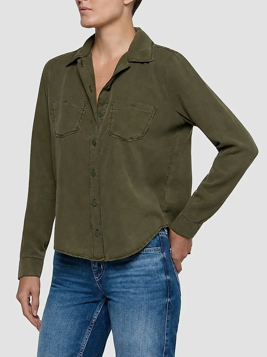 L'Agence Women's Isla Denim Shirt | Thumbnail 4 L'Agence Women's Isla Denim Shirt | Thumbnail 4