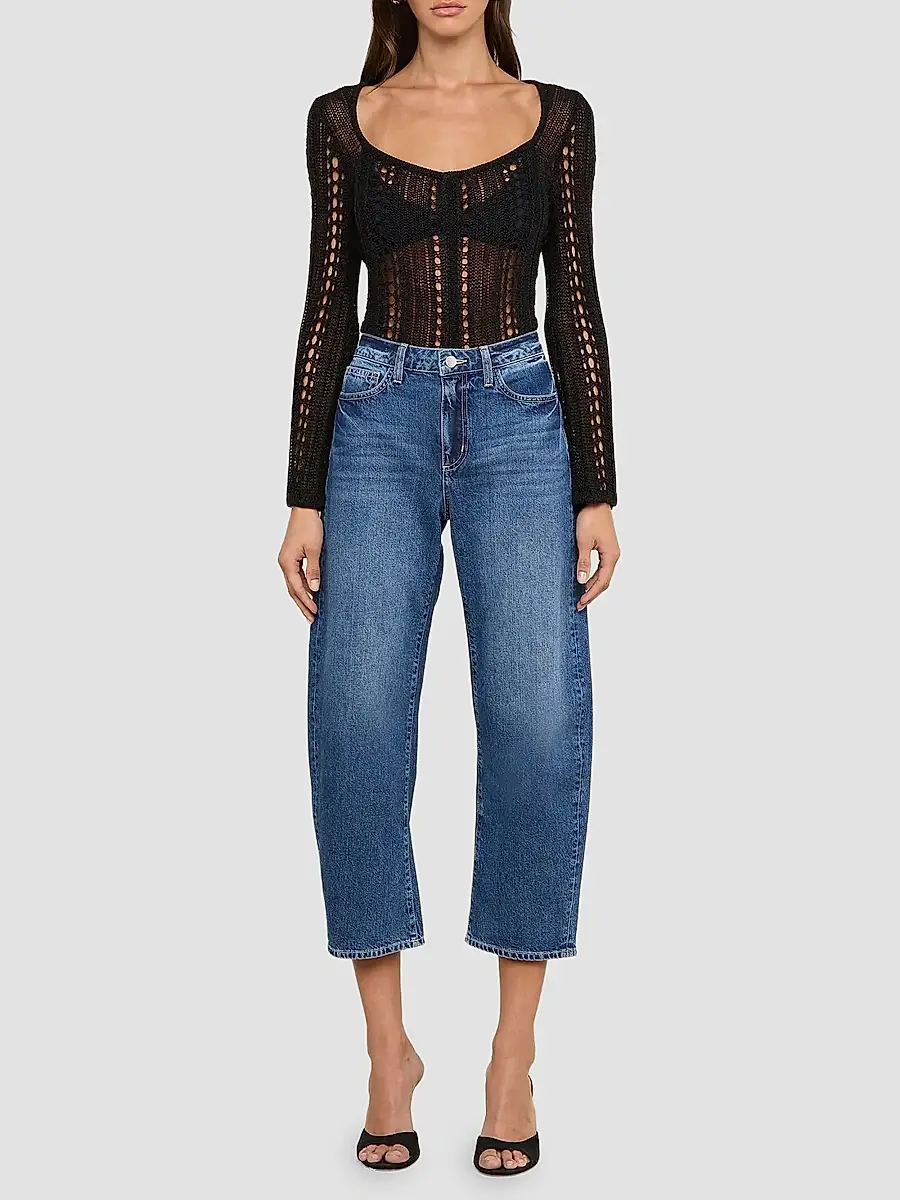 L'Agence Women's Mallis High-Rise Barrel-Leg Jeans | Thumbnail 2 L'Agence Women's Mallis High-Rise Barrel-Leg Jeans | Thumbnail 2