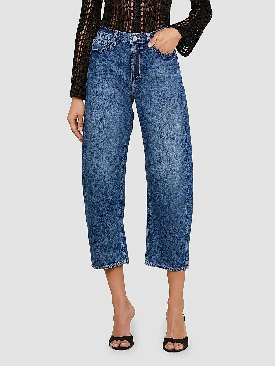 L'Agence Women's Mallis High-Rise Barrel-Leg Jeans | Thumbnail 4 L'Agence Women's Mallis High-Rise Barrel-Leg Jeans | Thumbnail 4