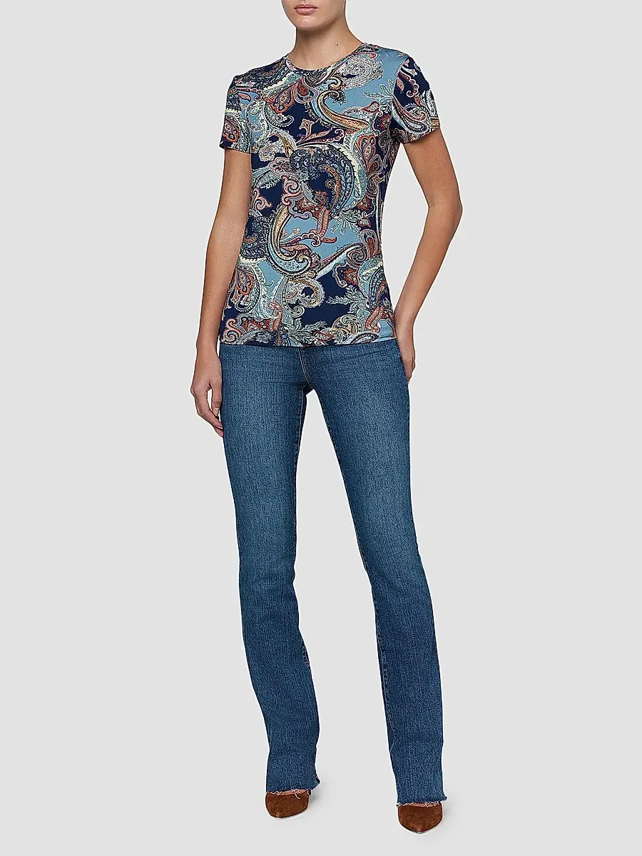 L'Agence Women's Ressi Paisley Crewneck T-Shirt | Thumbnail 2 L'Agence Women's Ressi Paisley Crewneck T-Shirt | Thumbnail 2