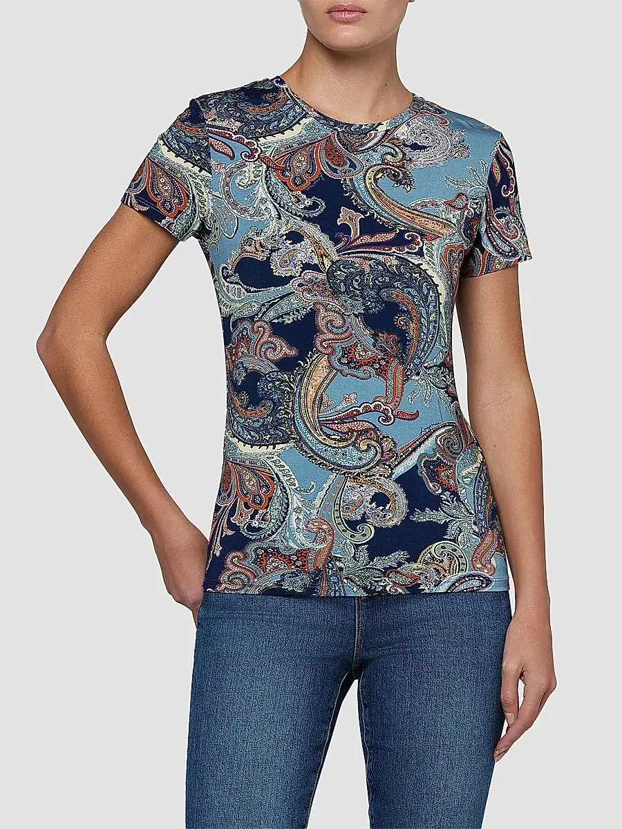 L'Agence Women's Ressi Paisley Crewneck T-Shirt | Thumbnail 4 L'Agence Women's Ressi Paisley Crewneck T-Shirt | Thumbnail 4