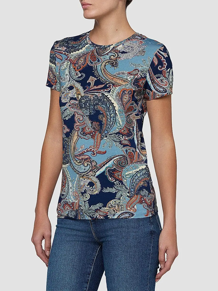 L'Agence Women's Ressi Paisley Crewneck T-Shirt | Thumbnail 5 L'Agence Women's Ressi Paisley Crewneck T-Shirt | Thumbnail 5
