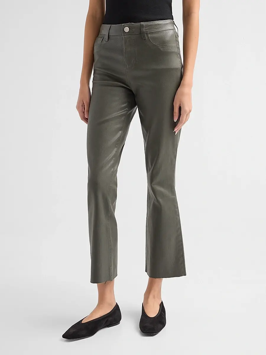 L'Agence Women's Kendra Coated High-Rise Crop Flare Jeans | Thumbnail 4 L'Agence Women's Kendra Coated High-Rise Crop Flare Jeans | Thumbnail 4