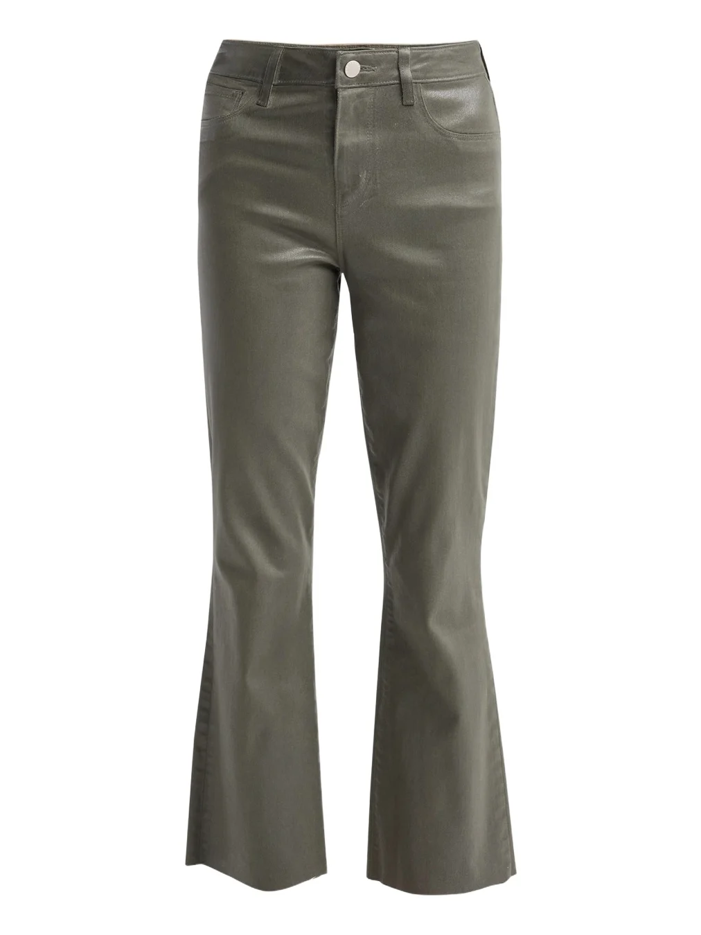 L'Agence Women's Kendra Coated High-Rise Crop Flare Jeans