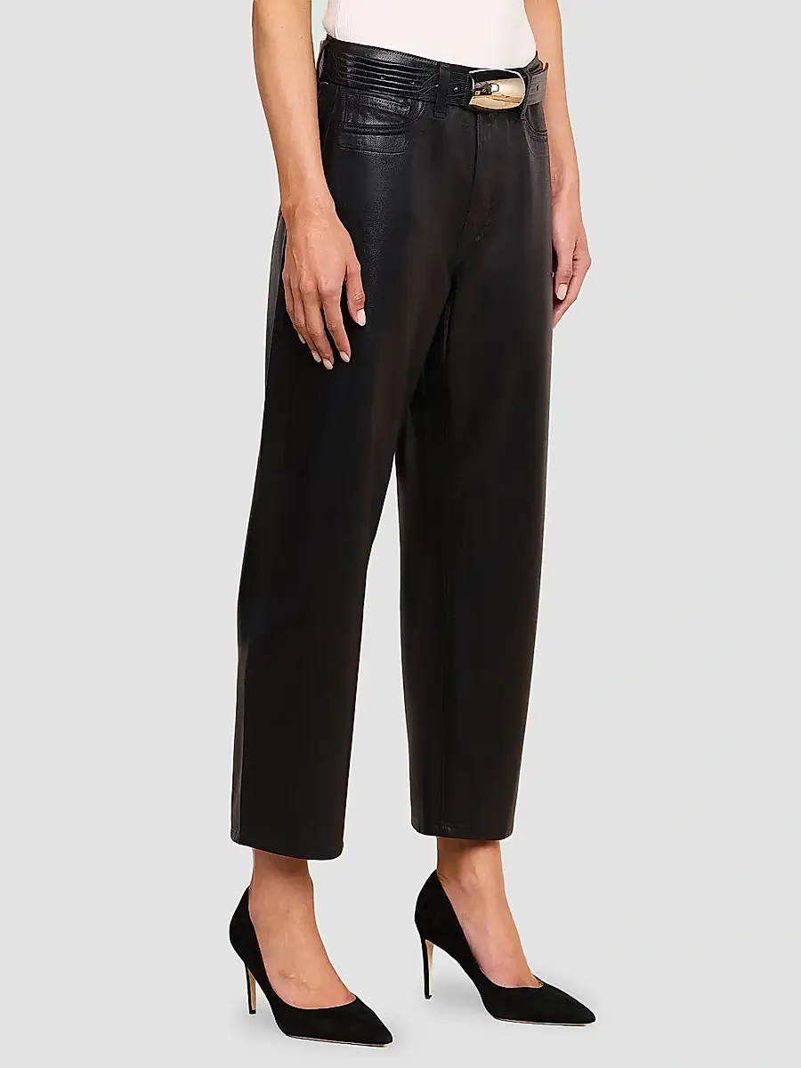 L'Agence Women's Mallis Coated High-Rise Barrel-Leg Jeans | Thumbnail 5 L'Agence Women's Mallis Coated High-Rise Barrel-Leg Jeans | Thumbnail 5