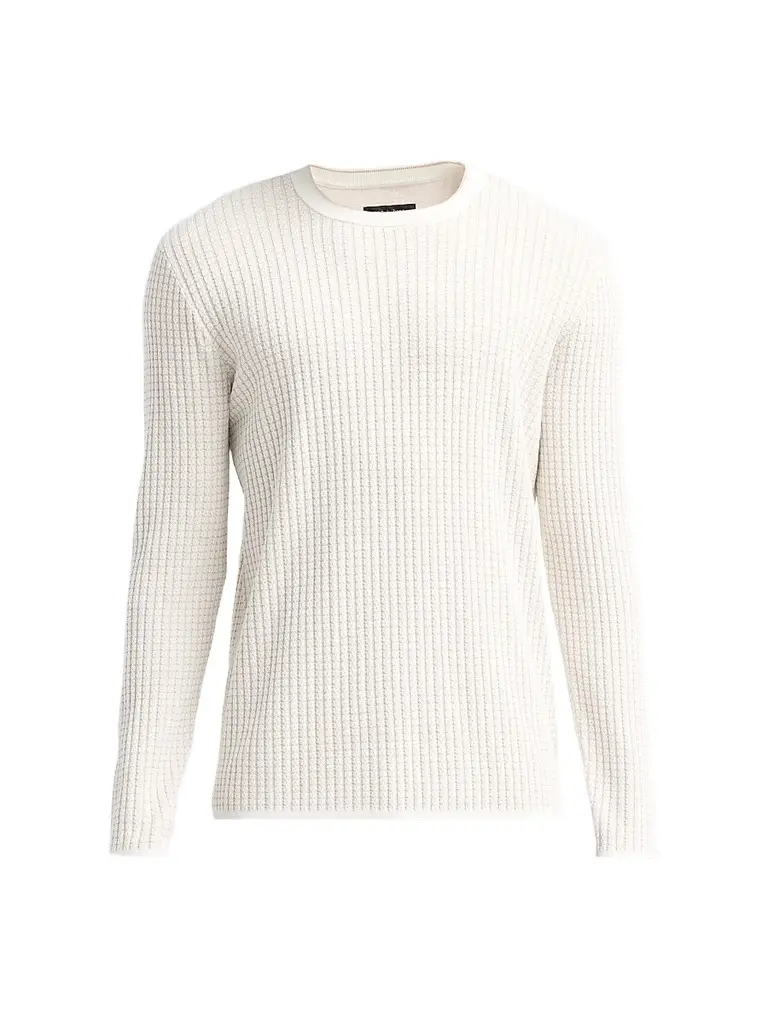 rag & bone Men's Harvey Textured Knit Crewneck Top - Chalk | Image 1 rag & bone Men's Harvey Textured Knit Crewneck Top - Chalk | Image 1