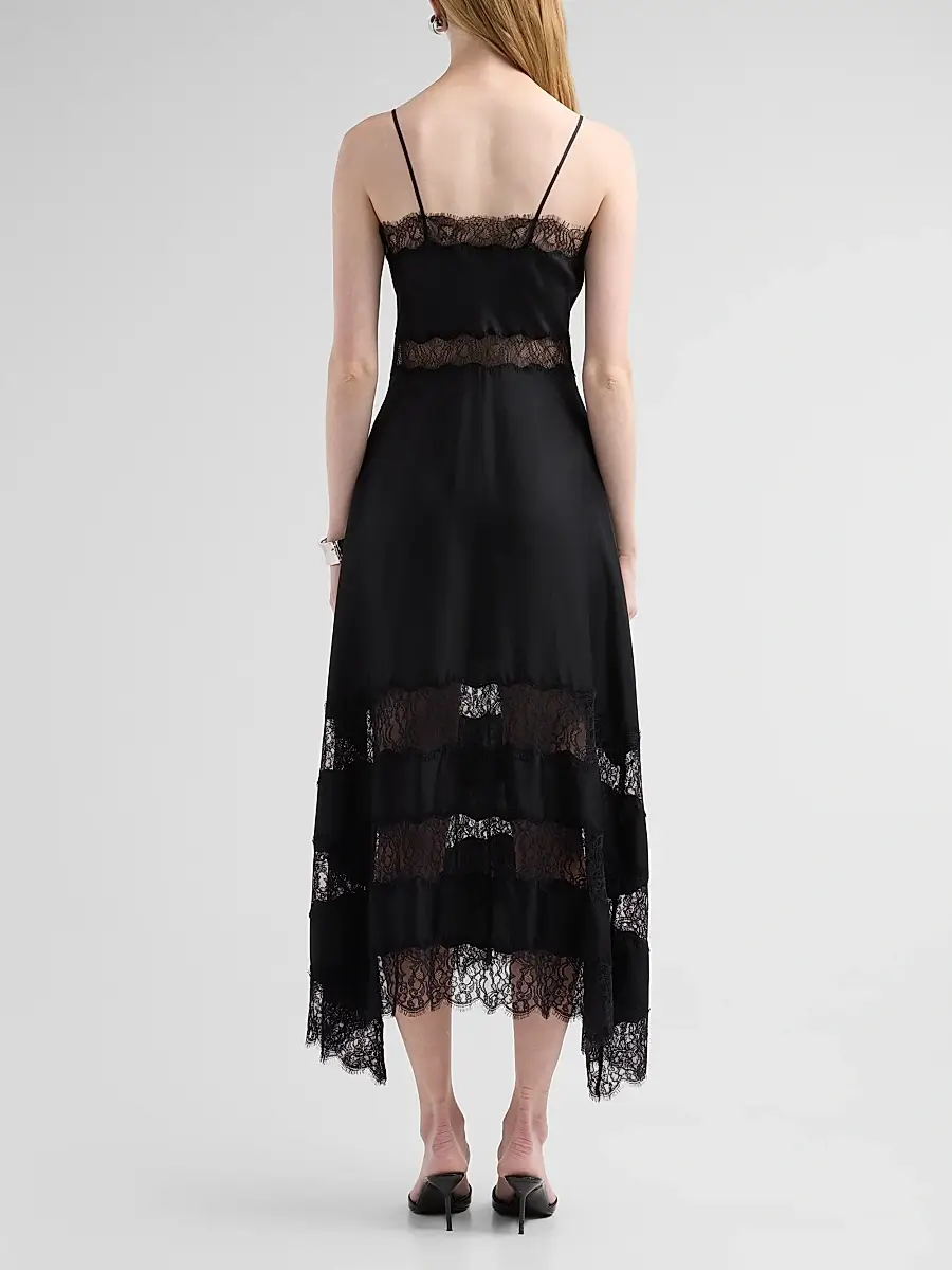 Ulla Johnson Women's Coco Lace-Trimmed Silk Dress | Thumbnail 3 Ulla Johnson Women's Coco Lace-Trimmed Silk Dress | Thumbnail 3
