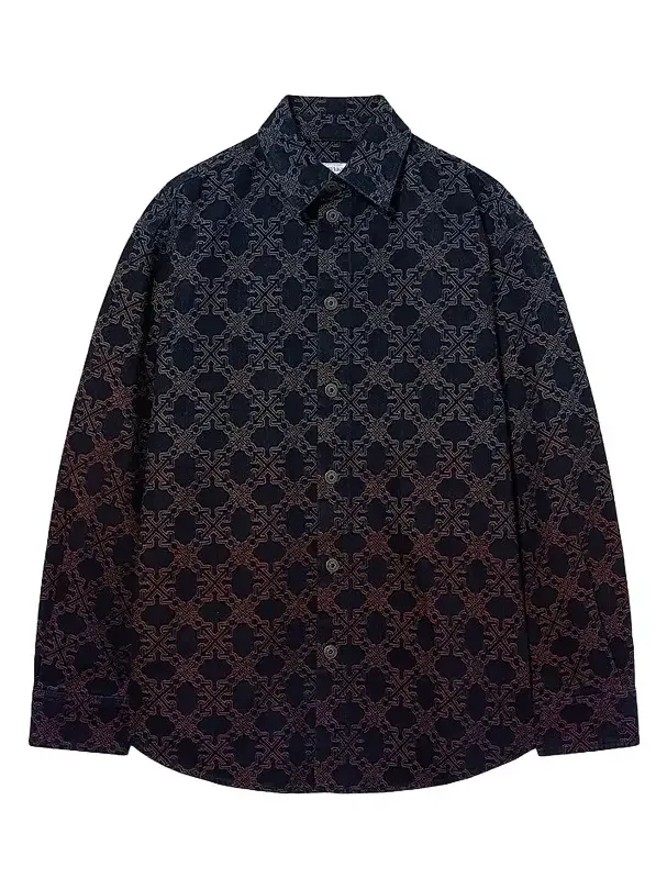 Men's Arrow Monogram Denim Jacquard Skate Jacket
