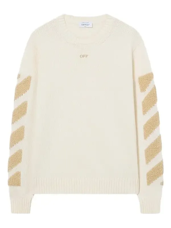 Men's Diag Arrow Fuzzy Knit Crewneck Sweater