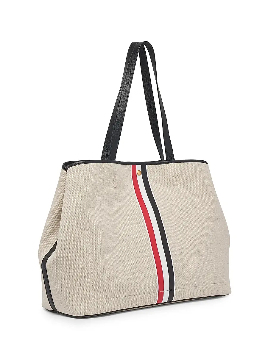Thom Browne Men's Striped Canvas Horizontal Tote Bag | Thumbnail 3 Thom Browne Men's Striped Canvas Horizontal Tote Bag | Thumbnail 3