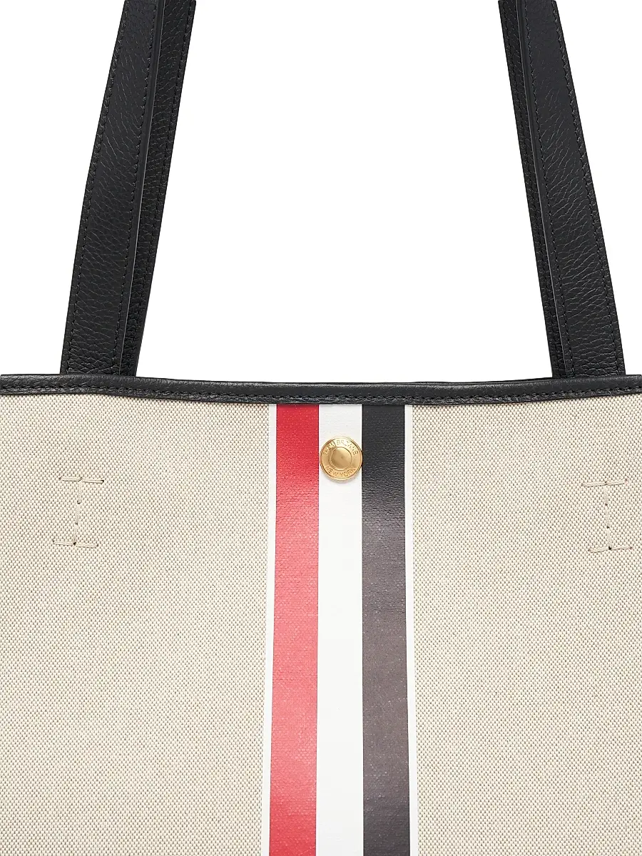 Thom Browne Men's Striped Canvas Horizontal Tote Bag | Thumbnail 4 Thom Browne Men's Striped Canvas Horizontal Tote Bag | Thumbnail 4
