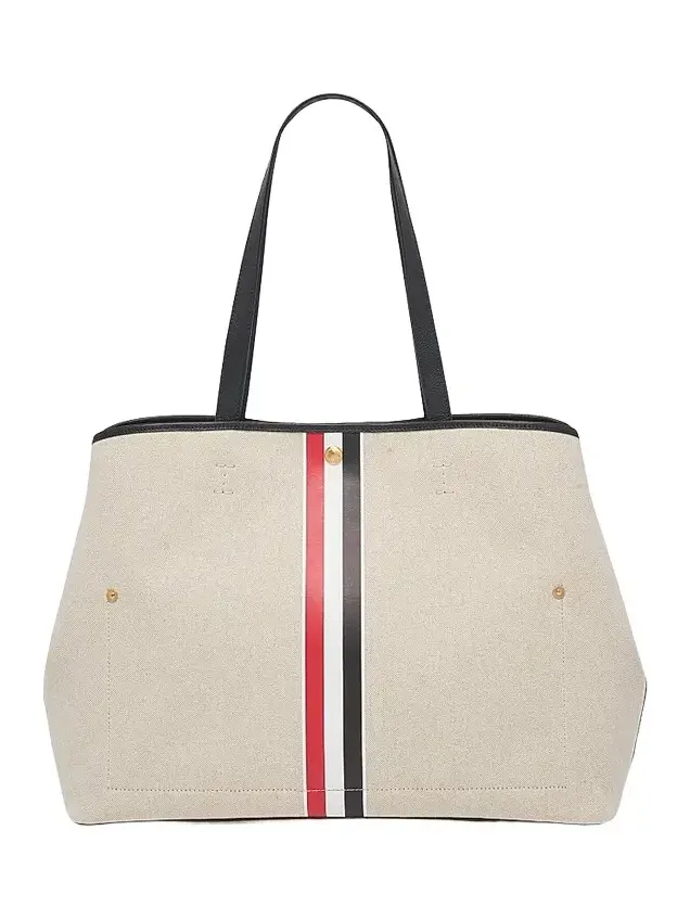 Men's Striped Canvas Horizontal Tote Bag