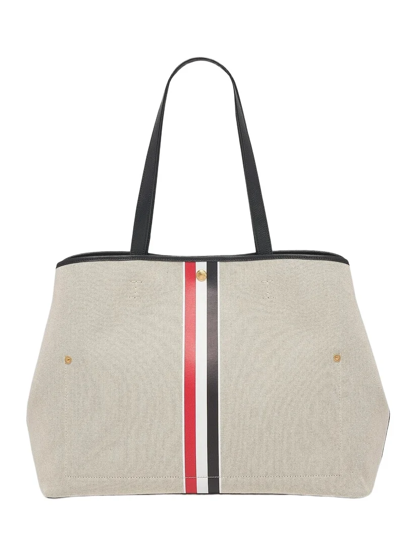 Men's Striped Canvas Horizontal Tote Bag Men's Striped Canvas Horizontal Tote Bag