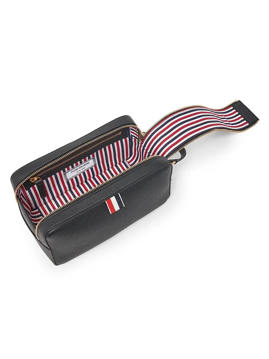 Thom Browne Pebble Grain Leather Cosmetic Bag | Thumbnail 3 Thom Browne Pebble Grain Leather Cosmetic Bag | Thumbnail 3