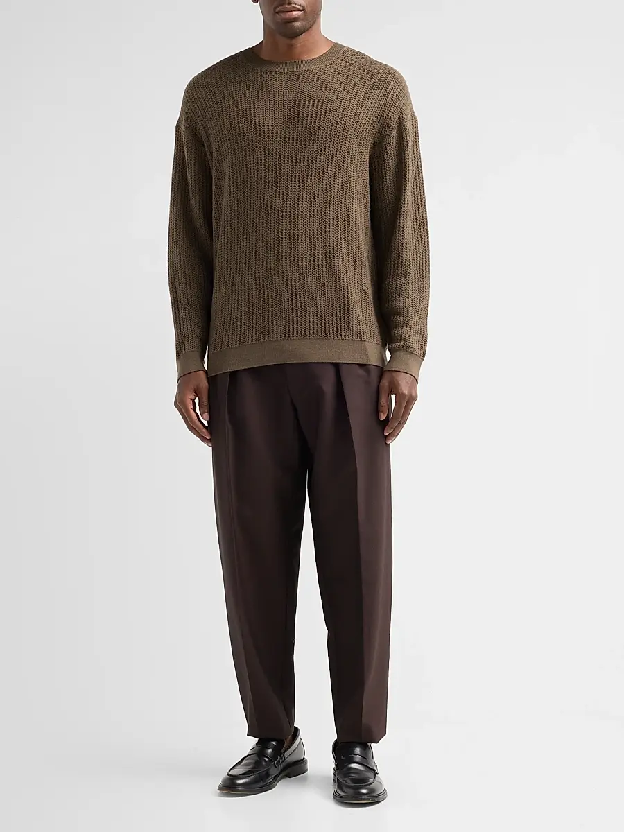 Frame Men's Textured Wool Crewneck Sweater | Thumbnail 2 Frame Men's Textured Wool Crewneck Sweater | Thumbnail 2