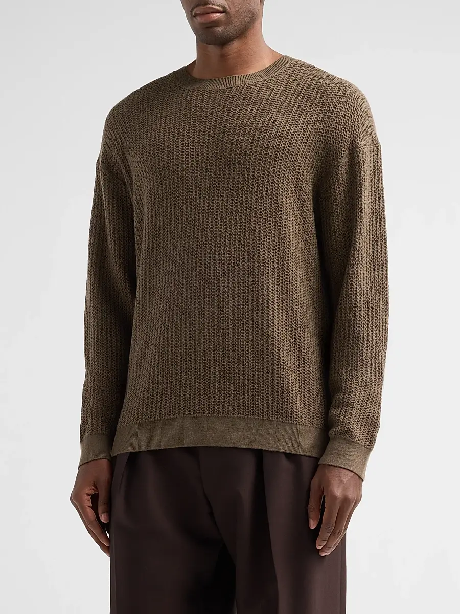 Frame Men's Textured Wool Crewneck Sweater | Thumbnail 4 Frame Men's Textured Wool Crewneck Sweater | Thumbnail 4