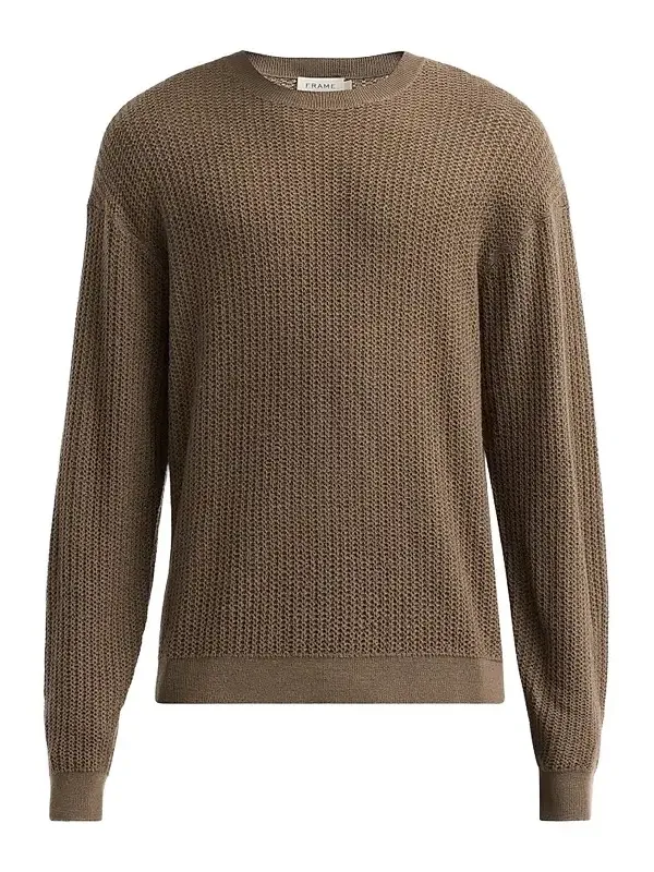 Men's Textured Wool Crewneck Sweater