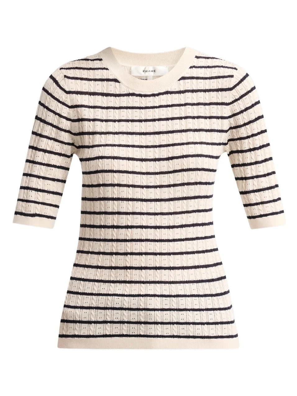 Frame Women's The Stripe Pointelle-Knit Top
