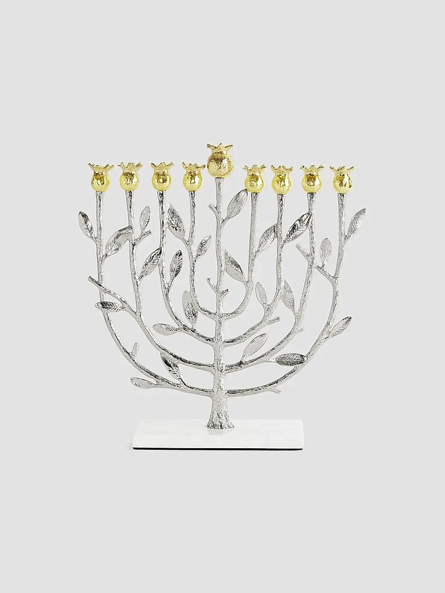 Michael Aram Pomegranate Silver & Gold Menorah | Thumbnail 2 Michael Aram Pomegranate Silver & Gold Menorah | Thumbnail 2