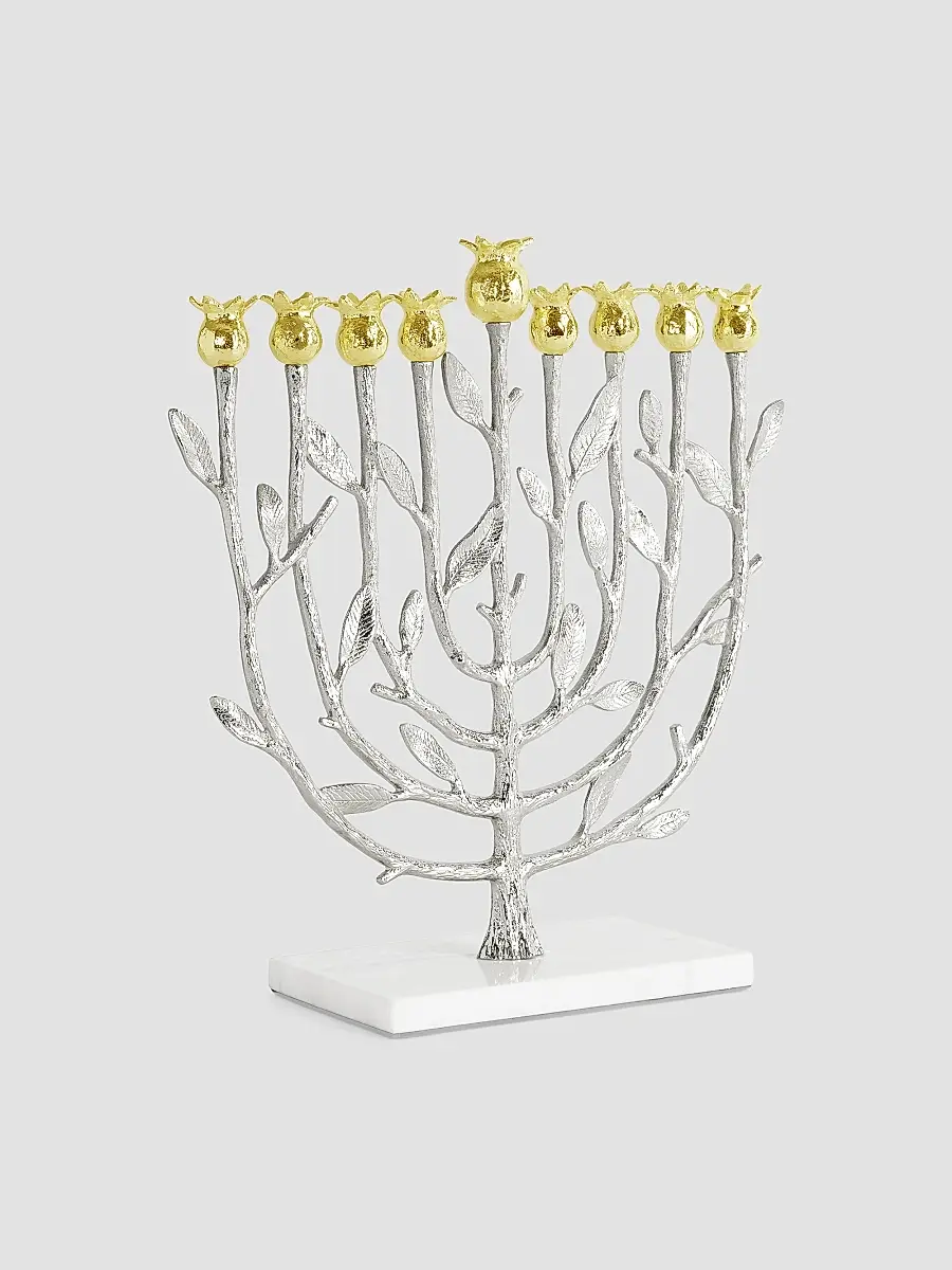 Michael Aram Pomegranate Silver & Gold Menorah | Thumbnail 3 Michael Aram Pomegranate Silver & Gold Menorah | Thumbnail 3
