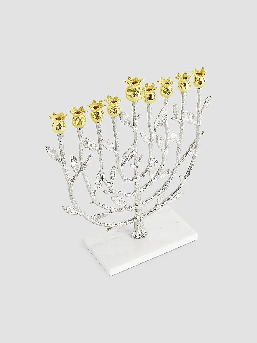 Michael Aram Pomegranate Silver & Gold Menorah | Thumbnail 4 Michael Aram Pomegranate Silver & Gold Menorah | Thumbnail 4
