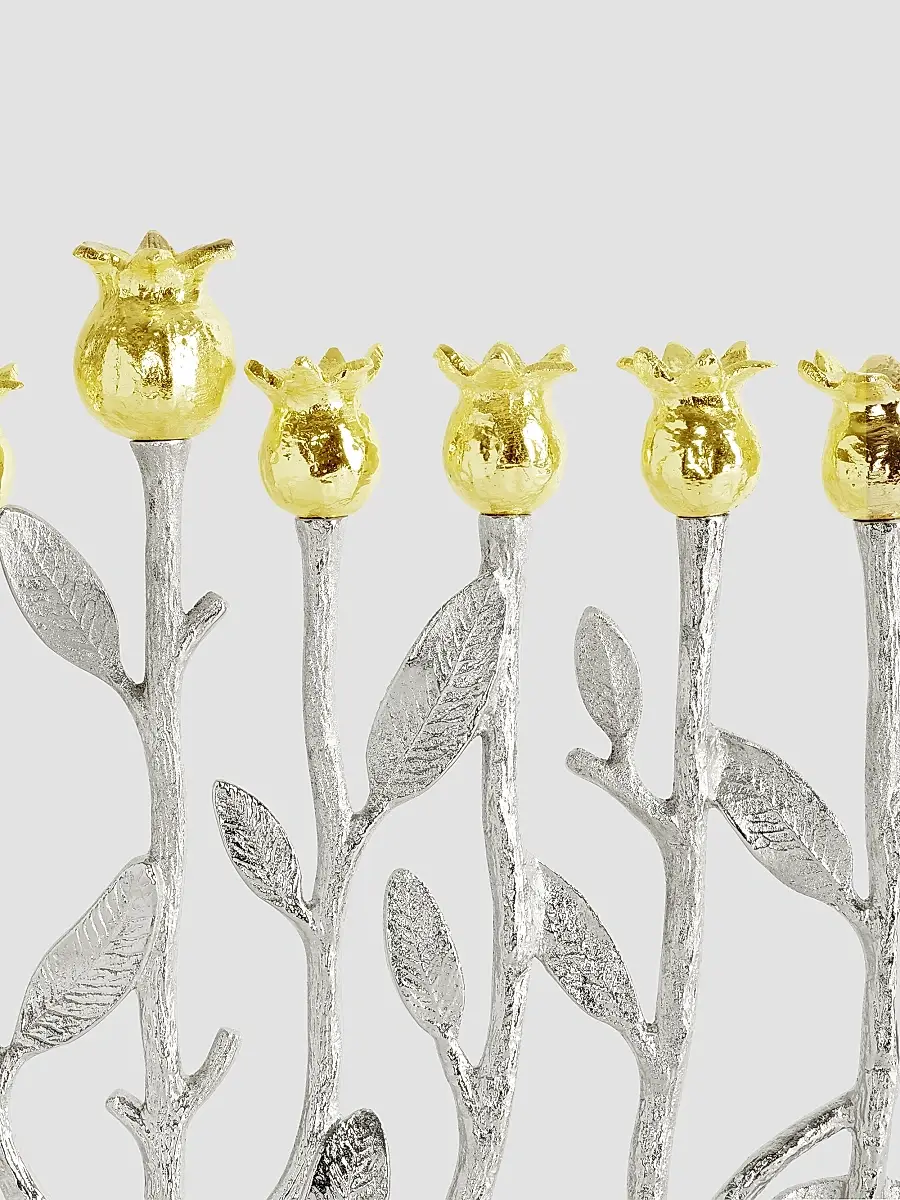 Michael Aram Pomegranate Silver & Gold Menorah | Thumbnail 5 Michael Aram Pomegranate Silver & Gold Menorah | Thumbnail 5